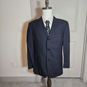 Boss Hugo Boss Men's Jacket Black 100% Wool Blazer Sport Coat‎ 3 Buttons Sz 40S